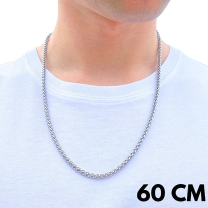 White Gold Wheat Chain - 4mm