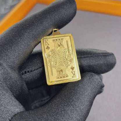 King Card Pendant Gold
