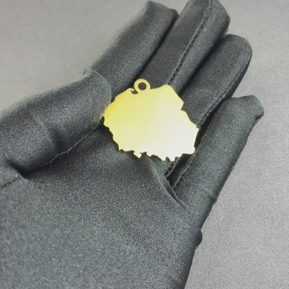 Map of Poland Pendant Gold