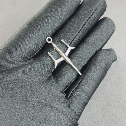 Trident Pendant White Gold