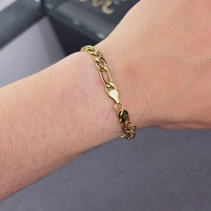 Gold Figaro Bracelet - 7mm