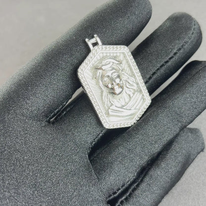 Jesus Medal Pendant White Gold