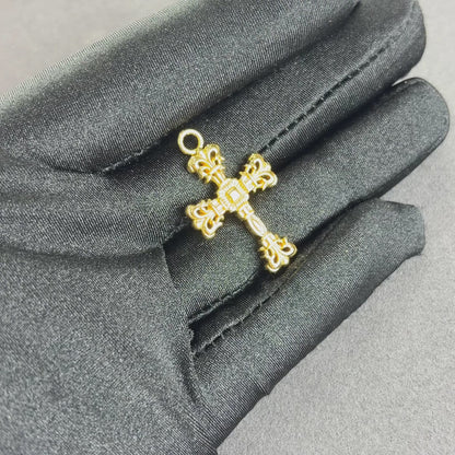 Baroque Cross Pendant Gold