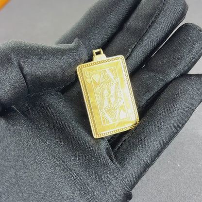 Queen Card Pendant Gold