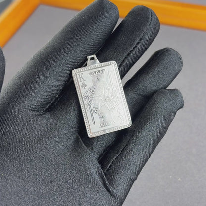 King Card Pendant White Gold