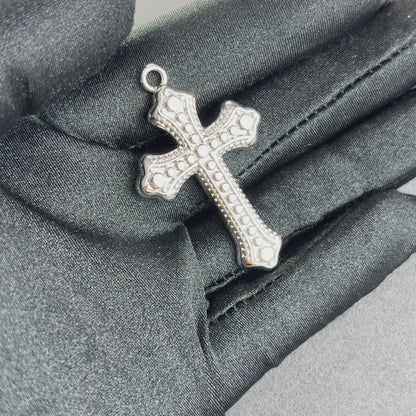 Bubble Cross Pendant White Gold