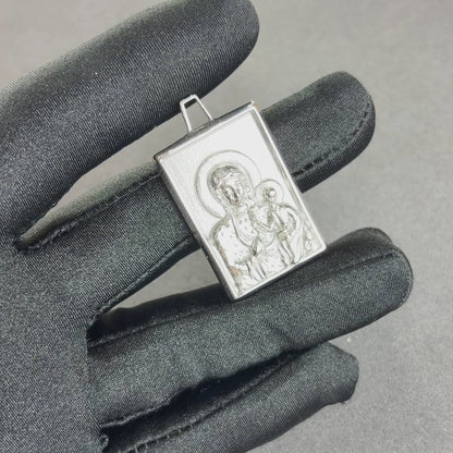 Black Madonna of Częstochowa Pendant White Gold