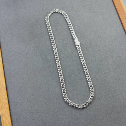 White Gold Cuban Chain - 8mm