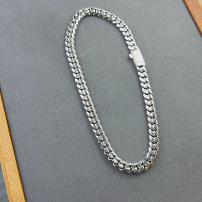 White Gold Cuban Chain - 12mm
