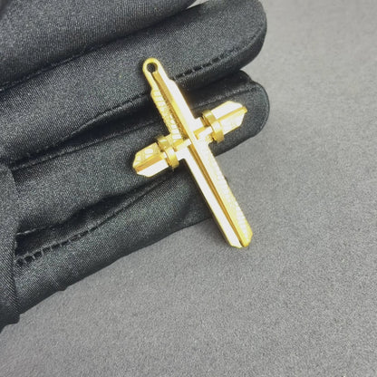Modern Cross Pendant Gold