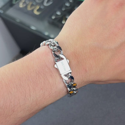 White Gold Cuban Bracelet - 12mm
