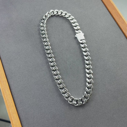 White Gold Cuban Chain - 14mm