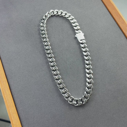 White Gold Cuban Chain - 14mm