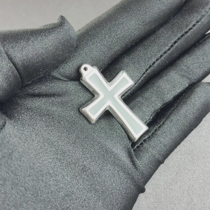 Black Cross Pendant White Gold