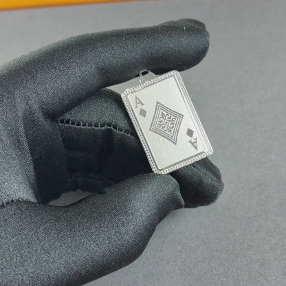 Ace Card Pendant White Gold