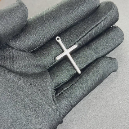 Simple Cross Pendant White Gold