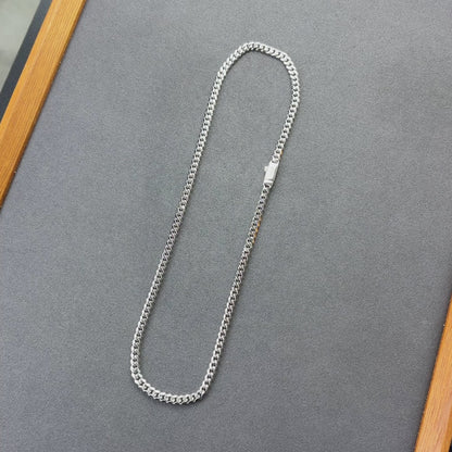 White Gold Cuban Chain - 5mm