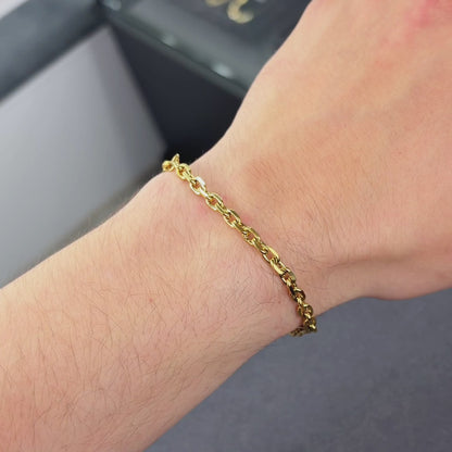 Gold Anchor Bracelet - 4mm