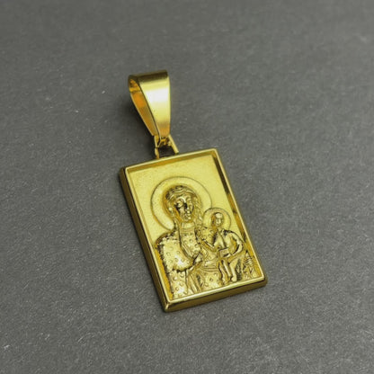 Black Madonna of Częstochowa Pendant Gold