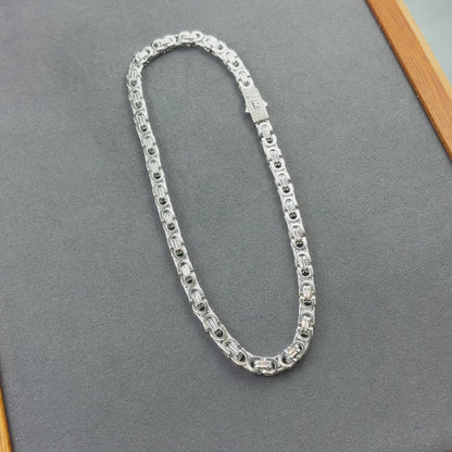 White Gold Noble Chain - 8mm