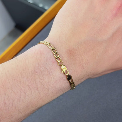 Gold Figaro Bracelet - 5mm
