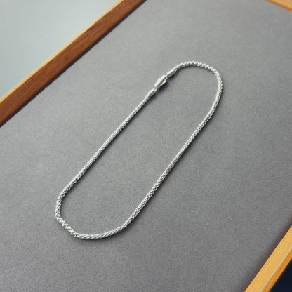 Women's White Gold Wheat Chain - 4mm