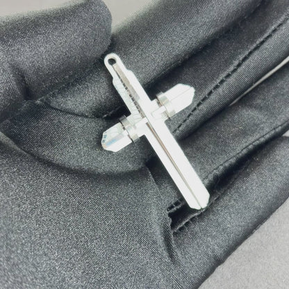 Modern Cross Pendant White Gold