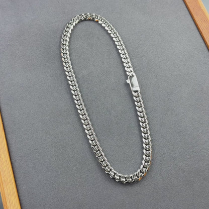 White Gold Cuban Chain - 10mm
