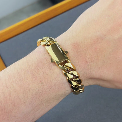 Gold Cuban Bracelet - 14mm
