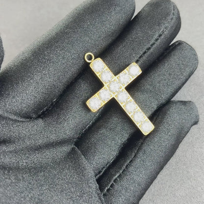Diamond Cross Pendant Gold