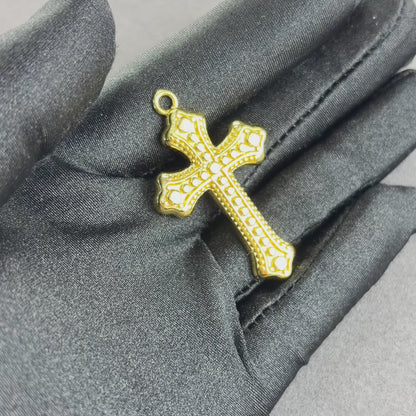 Bubble Cross Pendant Gold