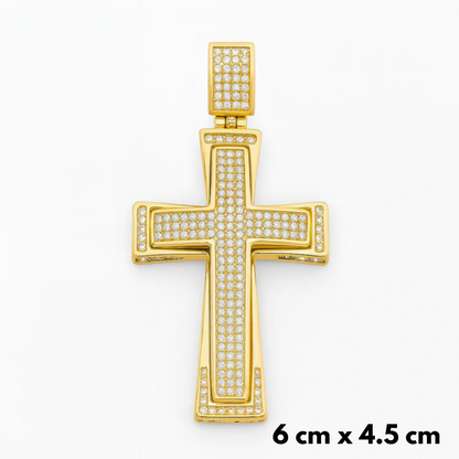SET - Gold Cuban Chain 10mm + Imperial Cross Pendant Gold