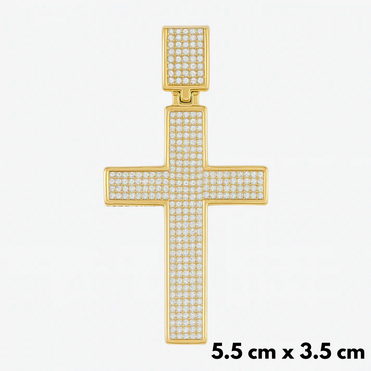 SET - Gold Cuban Chain 10mm + Unbroken Cross Pendant Gold