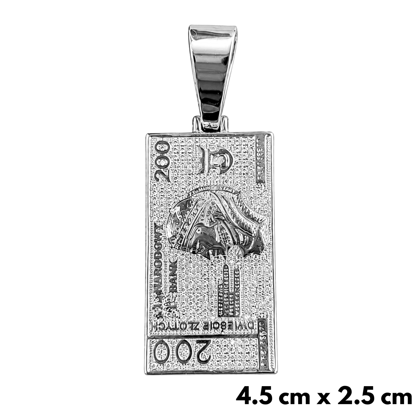 200 PLN Banknote Pendant White Gold