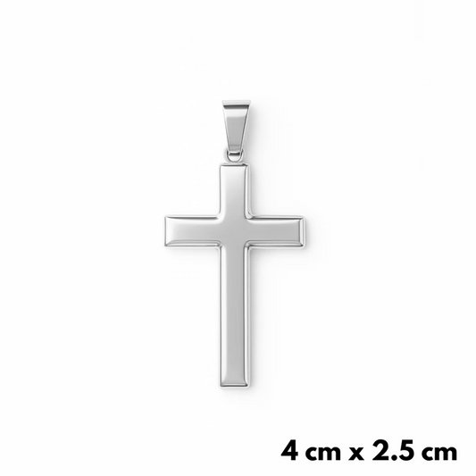 Clean Cross Pendant White Gold