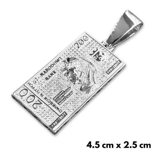 200 PLN Banknote Pendant White Gold