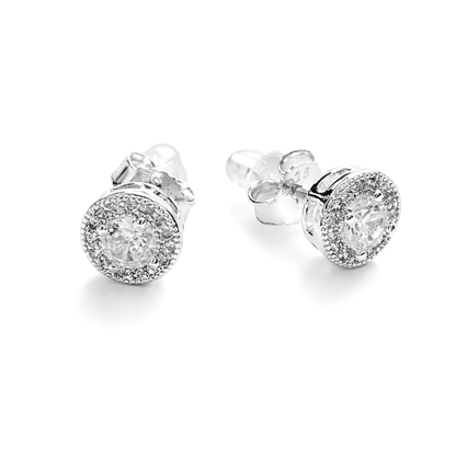 Women's Silver S925 Round Earrings