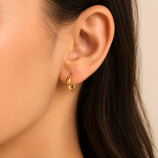 Women's Gold S925 Classic Hoop Earrings