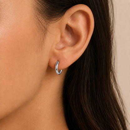 Women's Silver S925 Classic Hoop Earrings
