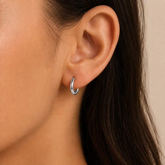 Women's Silver S925 Classic Hoop Earrings