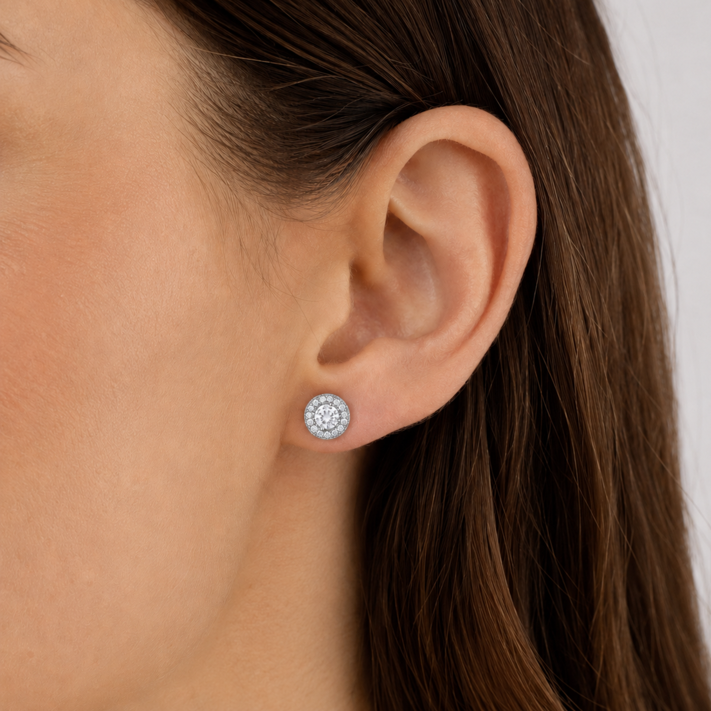 Women's Silver S925 Round Earrings